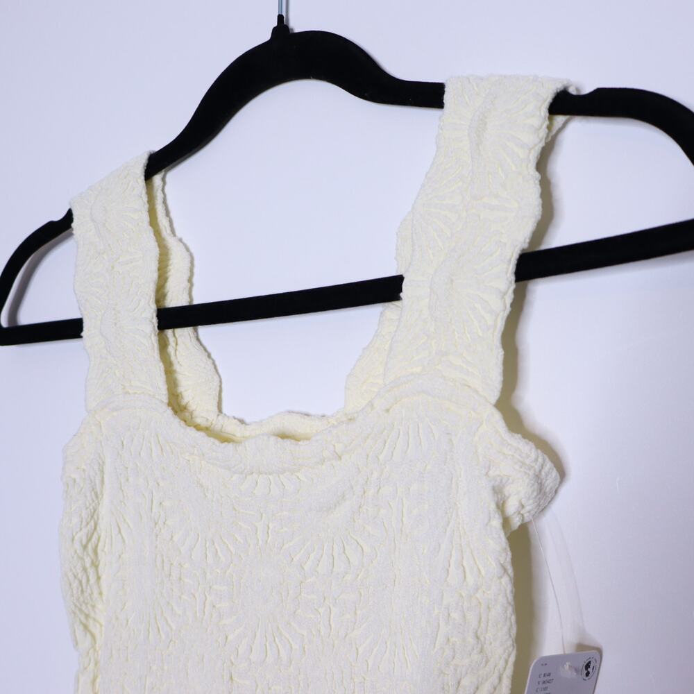 INTIMATELY NEW Free People Love Letter Cami Ivory Cropped Top Women's M-L - Picture 6 of 11